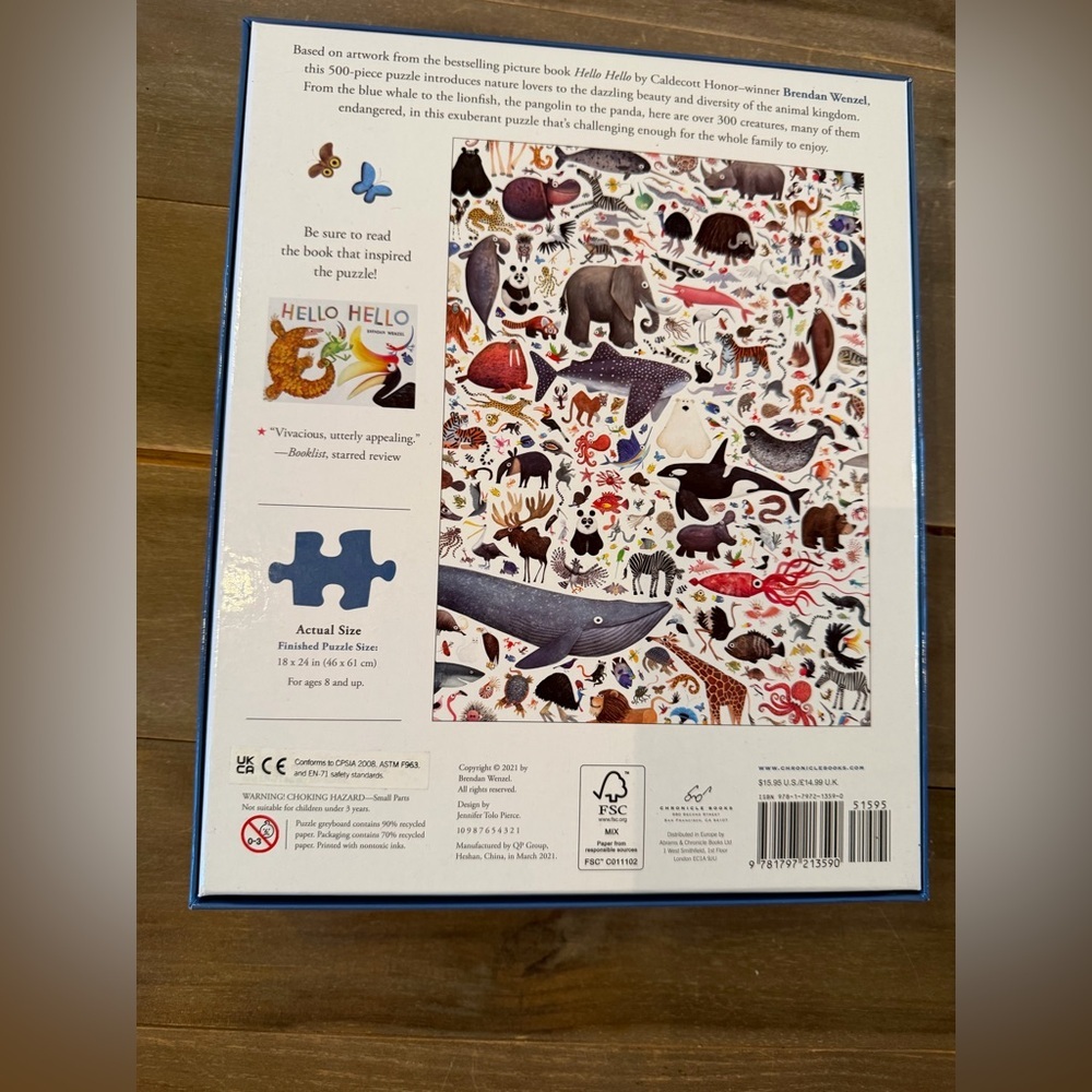 Chronicle Books | Hello Animals Of The World 500-Piece Puzzle | Brendan Wenzel - Picture 4 of 4